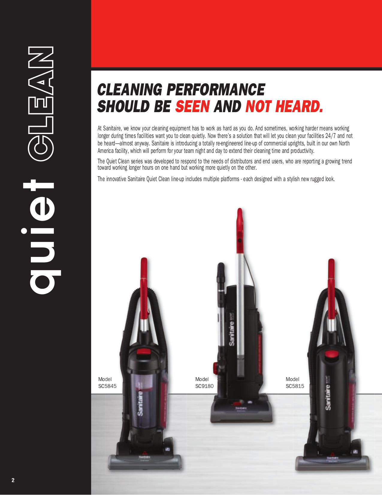PDF manual for Sanitaire Vacuum Quick Kleen SC888
